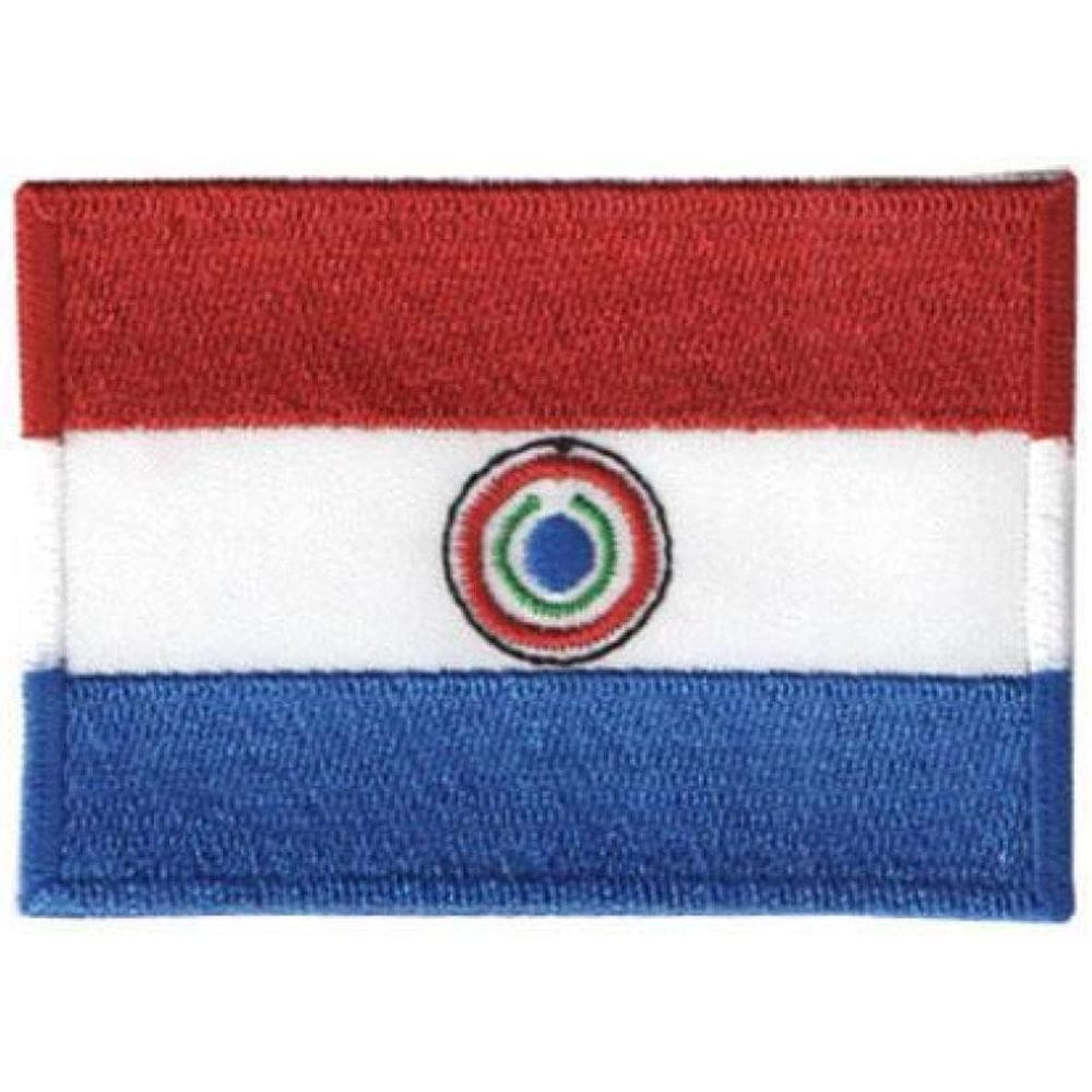 Patch Bordado Bandeira Paraguai Com Fecho De Contato