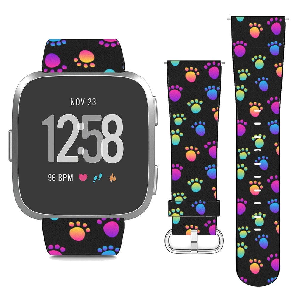 Pulseira de couro de reposição para Fitbit Versa 2/Versa/Versa Lite/Versa SE