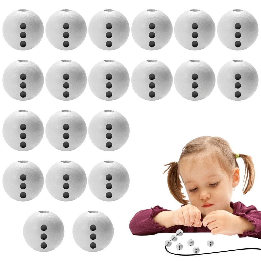 Decoração de artesanato de inverno com miçangas de madeira Shakven Christmas 20MM