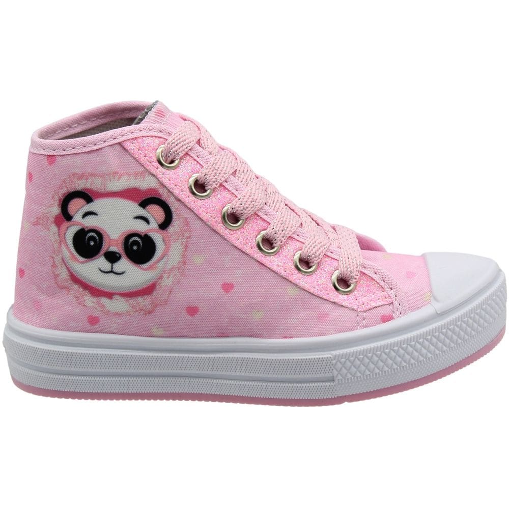 Tênis Casual Infantil Ortobessa Cano Alto Panda Menina