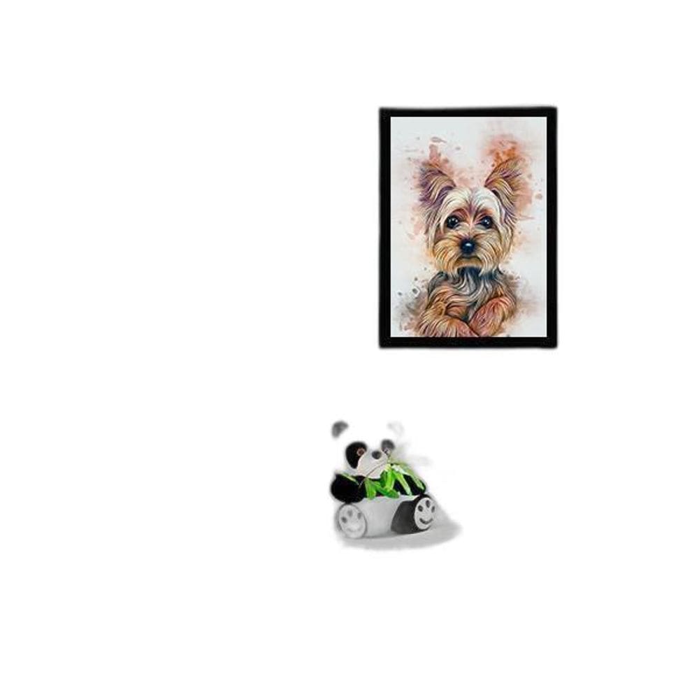 Quadro Decorativo Yorkshire 45X34Cm Moldura Preta