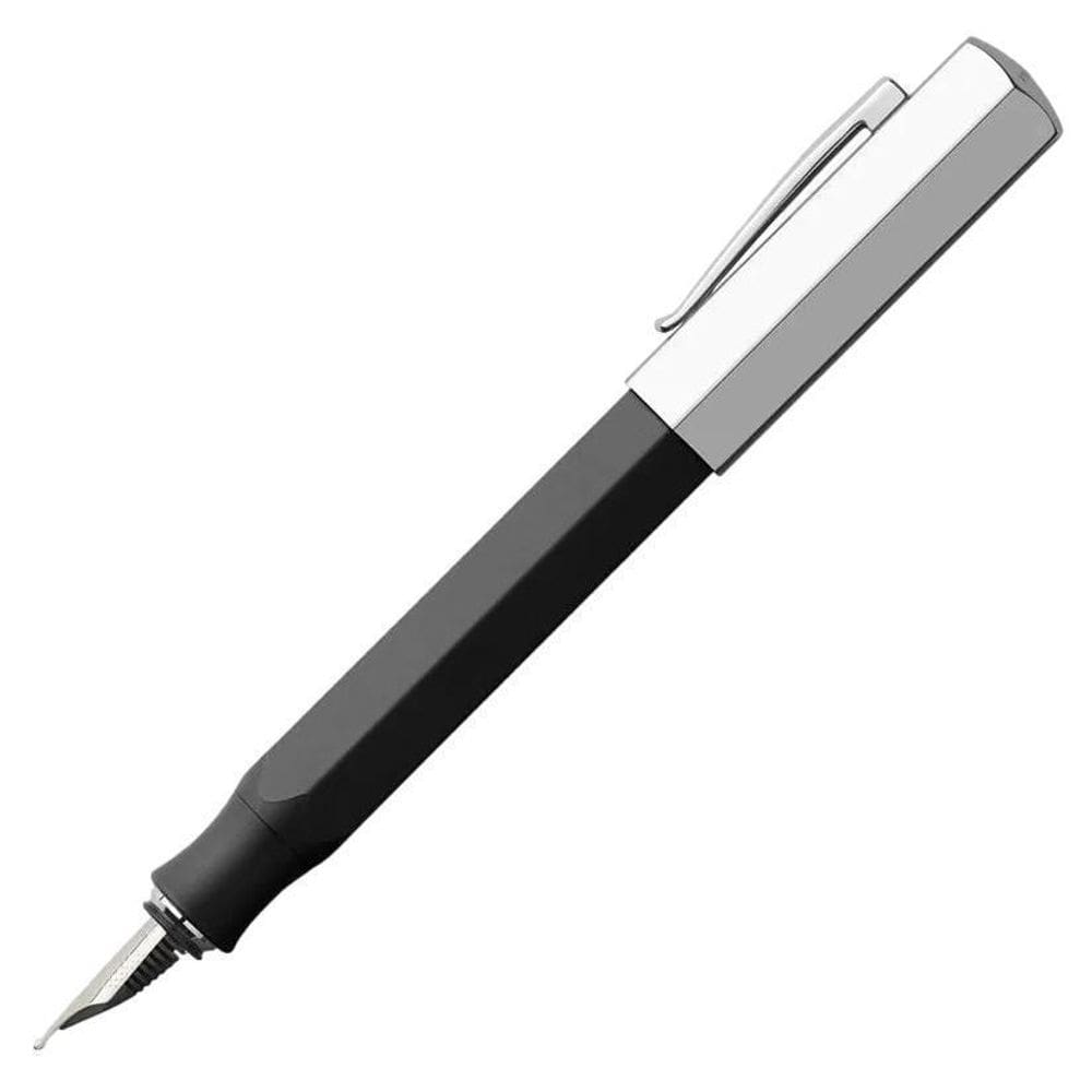 Caneta Tinteiro Faber-Castell Ondoro Preto Fosco C/Cromado