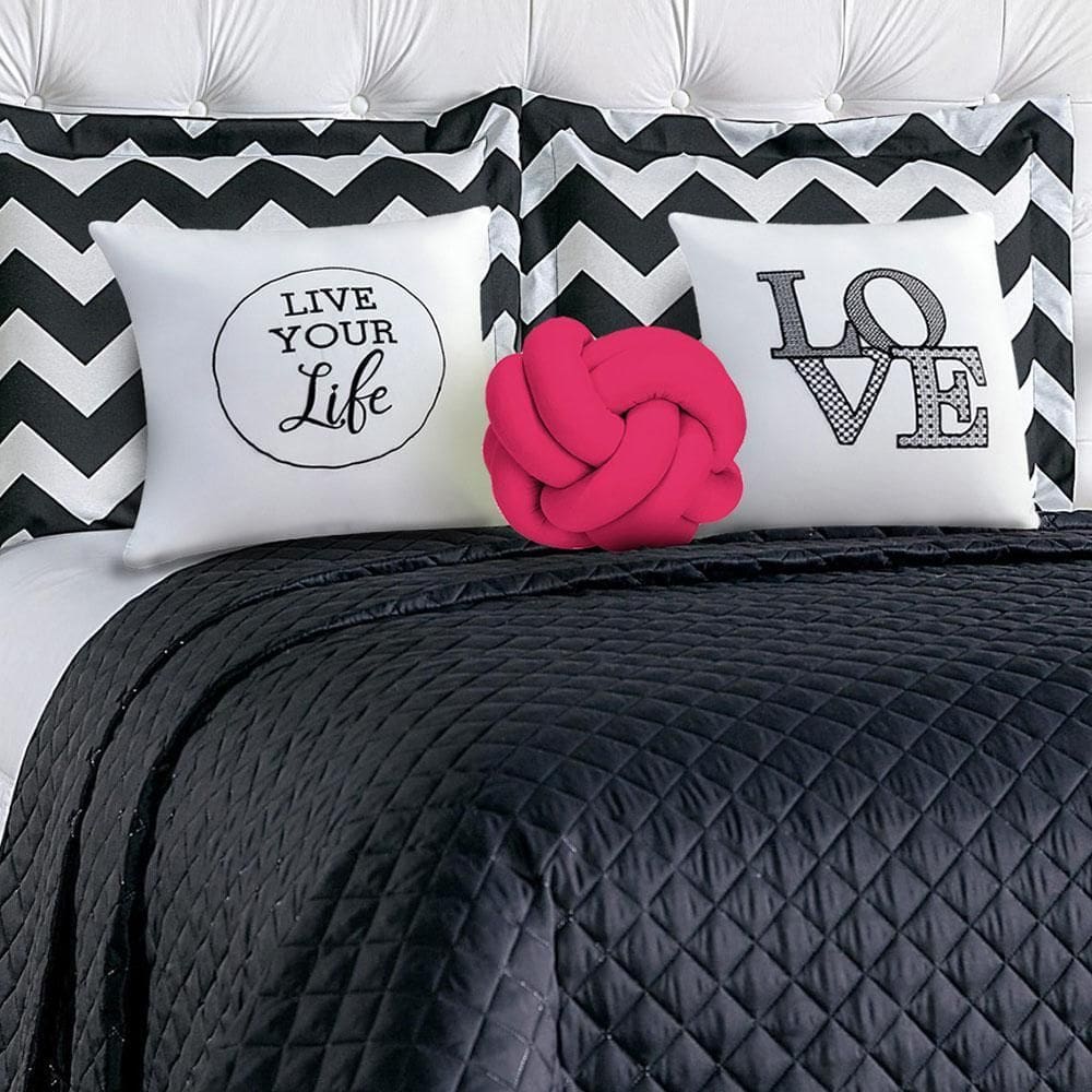 Cobre Leito Casa Show Love Queen Dupla Face 8 Peças - Pink