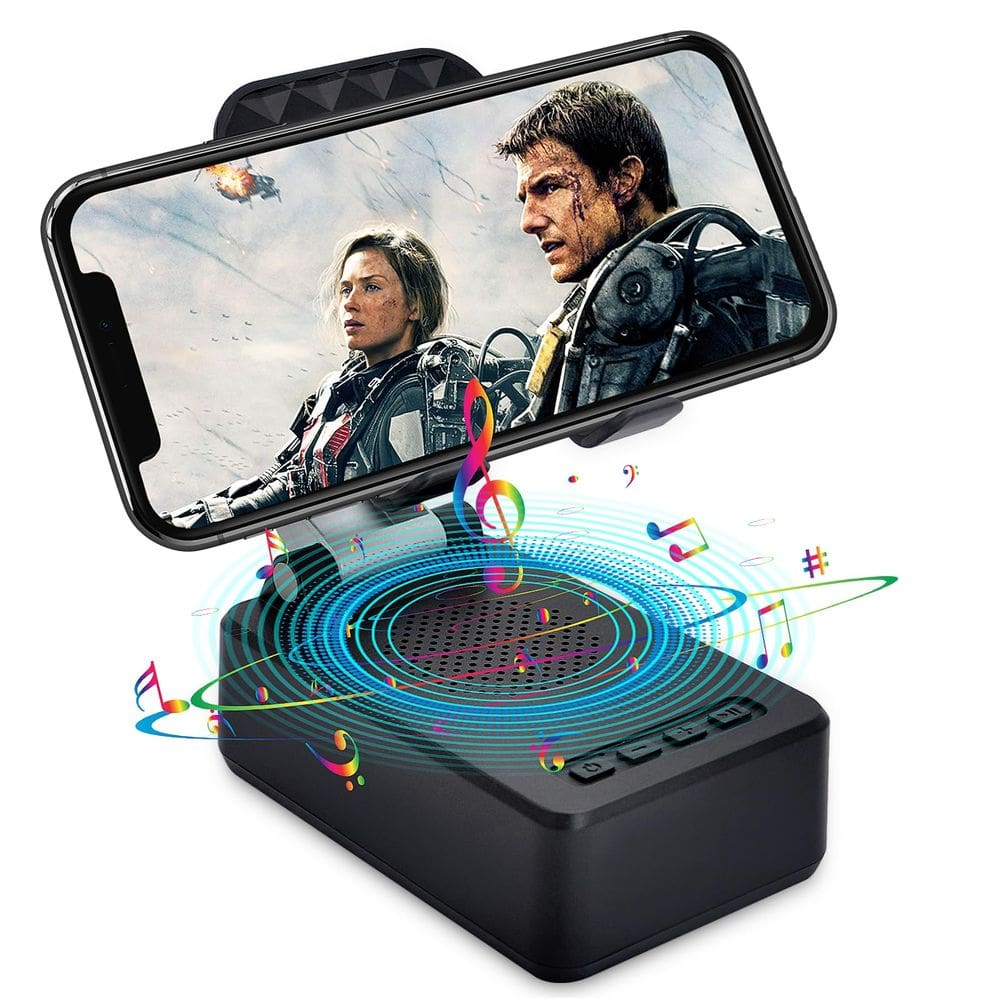 Suporte para celular com alto-falante Bluetooth RSUARSUA A-Black