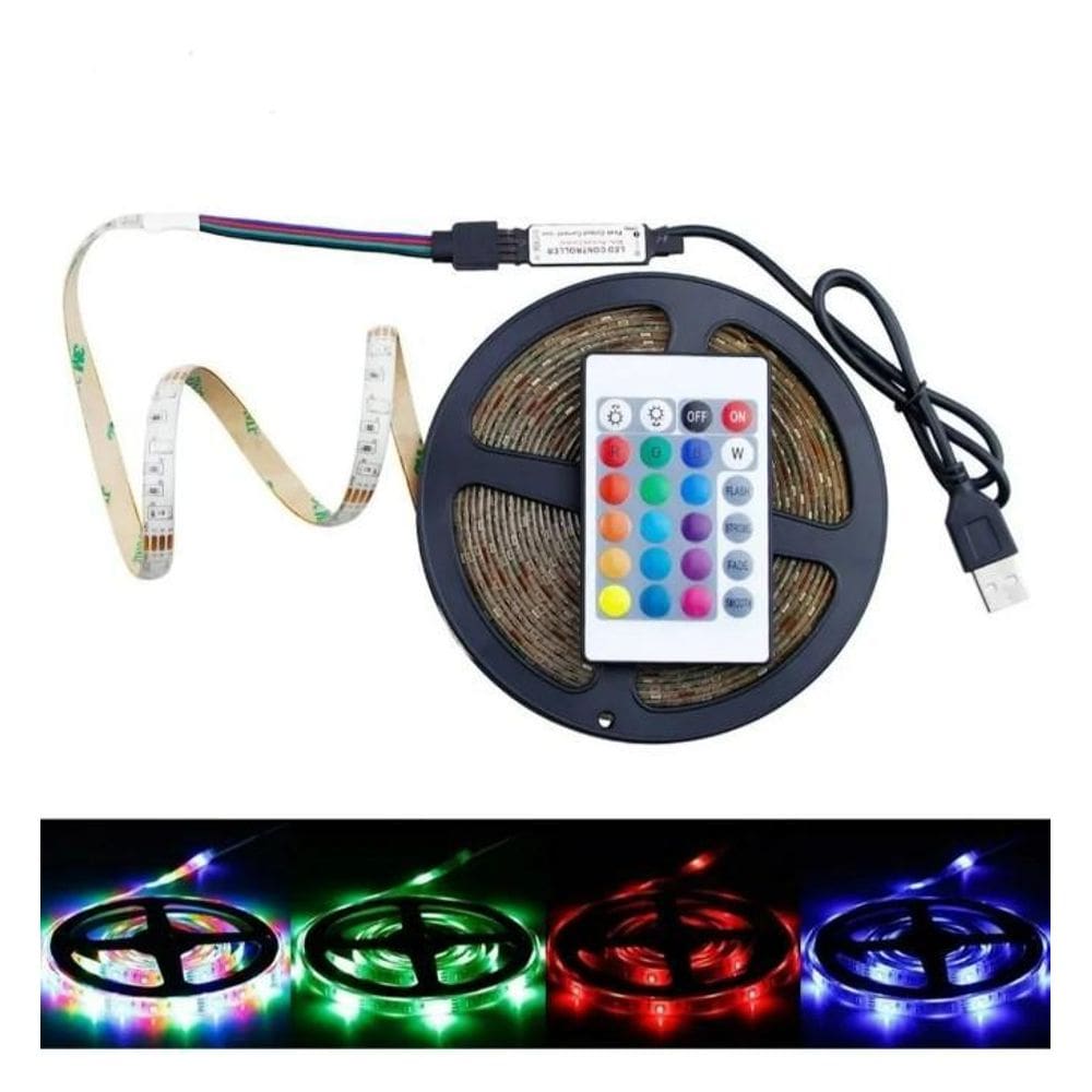 Fita Led 5M Ultra Rgb 3528 + Fonte + Controle