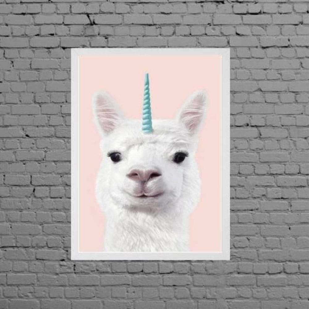 Quadro Decorativo Lhama Unicórnio 33X24Cm