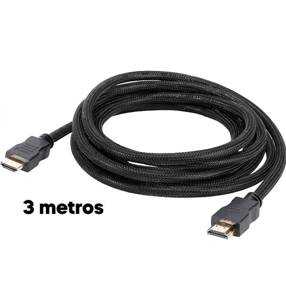 Cabo Hdmi 3 Metros 4K Hd Full Hd 3D Para Tv E Monitor
