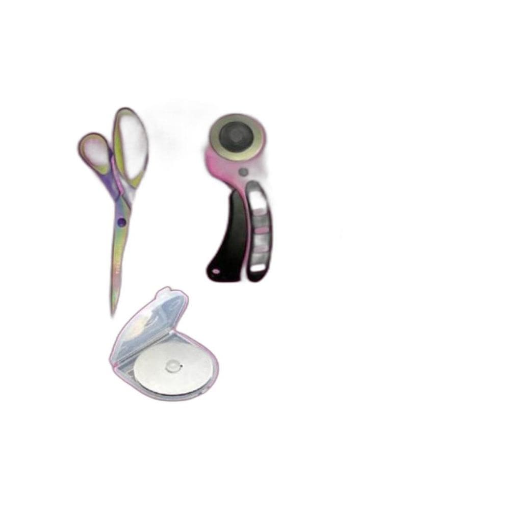 Kit Base De Corte 45X30 Cortador Régua Tesoura Titânio Rosa