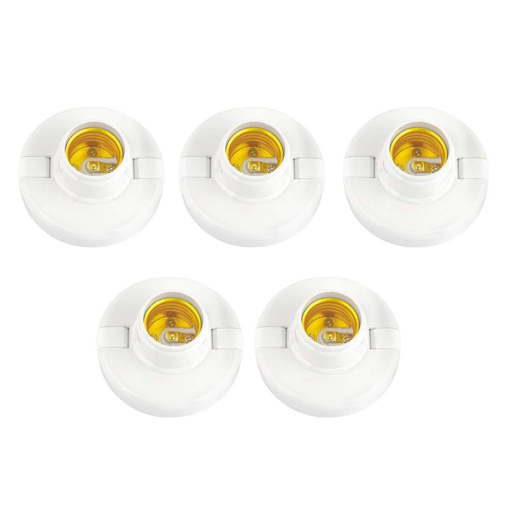 Suporte de lâmpada WOIWO E27, parafuso de base de plástico redondo, 5 peças, branco