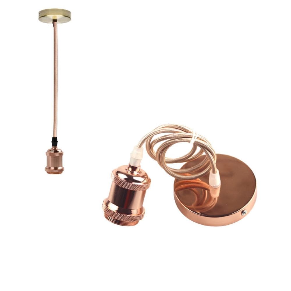 Pendente Vintage Retrô Soquete Metal Fio Cabo Pp Decorativa