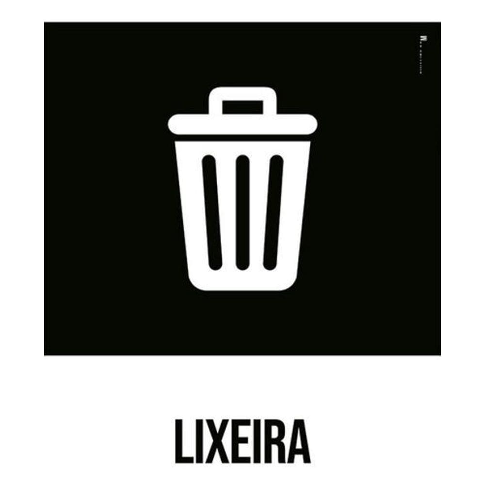 Kit 3 Placas Desenho - Lixeira