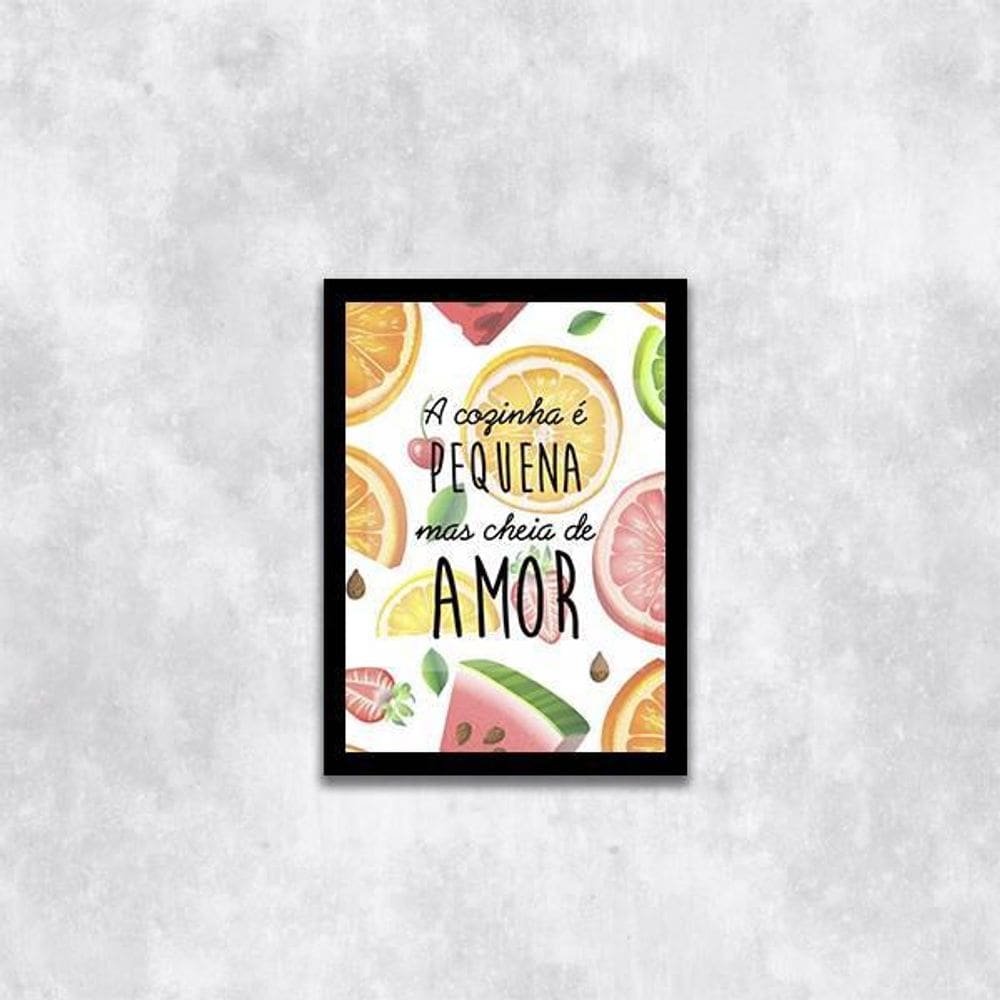 Quadro A Cozinha É Pequena Mas É Cheia De Amor 24X18Cm
