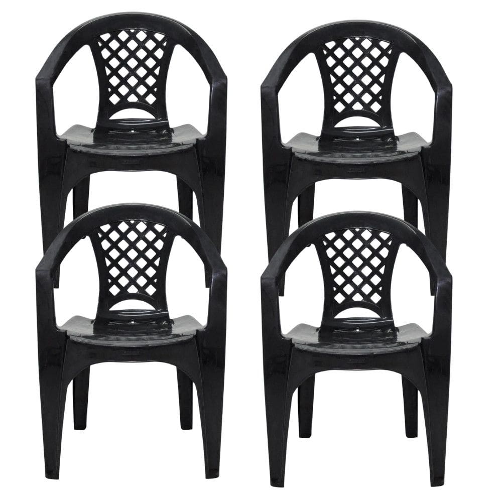 Kit 4 Cadeiras Tramontina Iguape com Bracos em Polipropileno Empilhavel