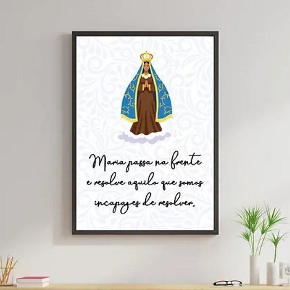 Quadro Maria Passa Na Frente 33X24Cm - Madeira Preta
