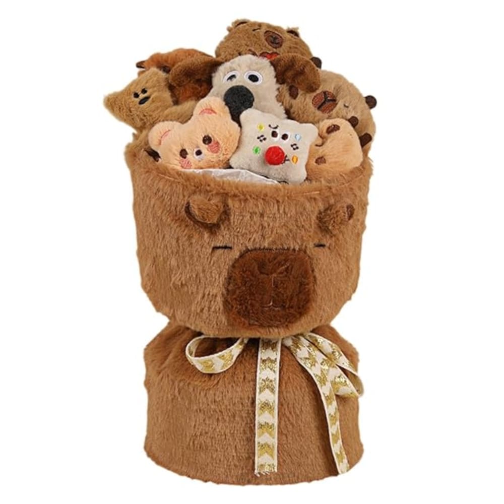 Pelúcia Buquê de Capivara – Presente Fofo e Criativo