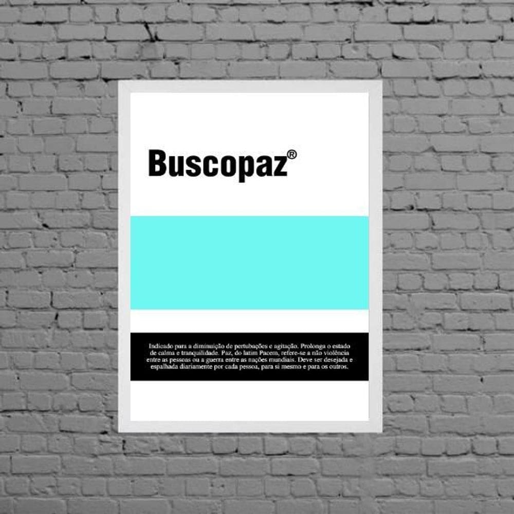 Quadro Decorativo Remédio Buscopaz 24X18Cm Moldura Branca