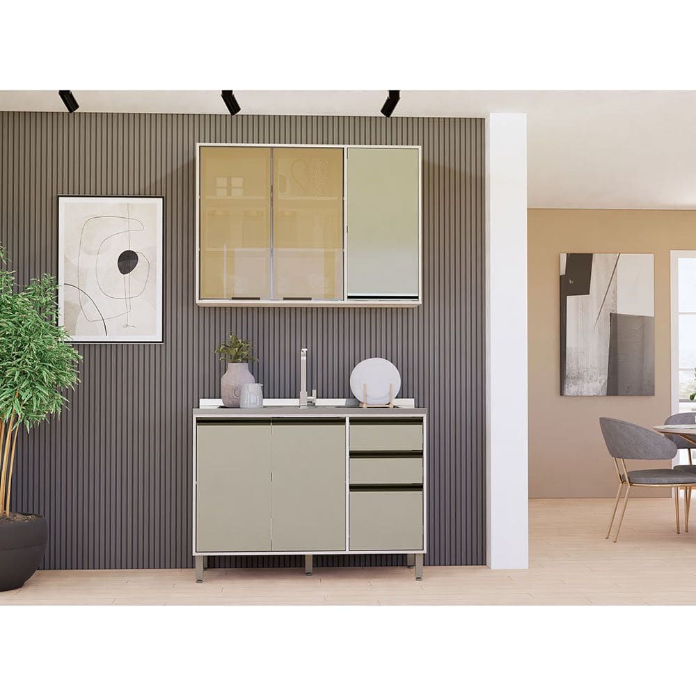 Cozinha Compacta 2 Pecas sem Tampo Linea Luciane Moveis