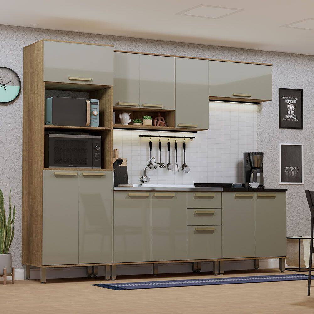Cozinha Modulada Compacta 5 Pecas Sem Tampo e sem Pia Isis Luciane Moveis