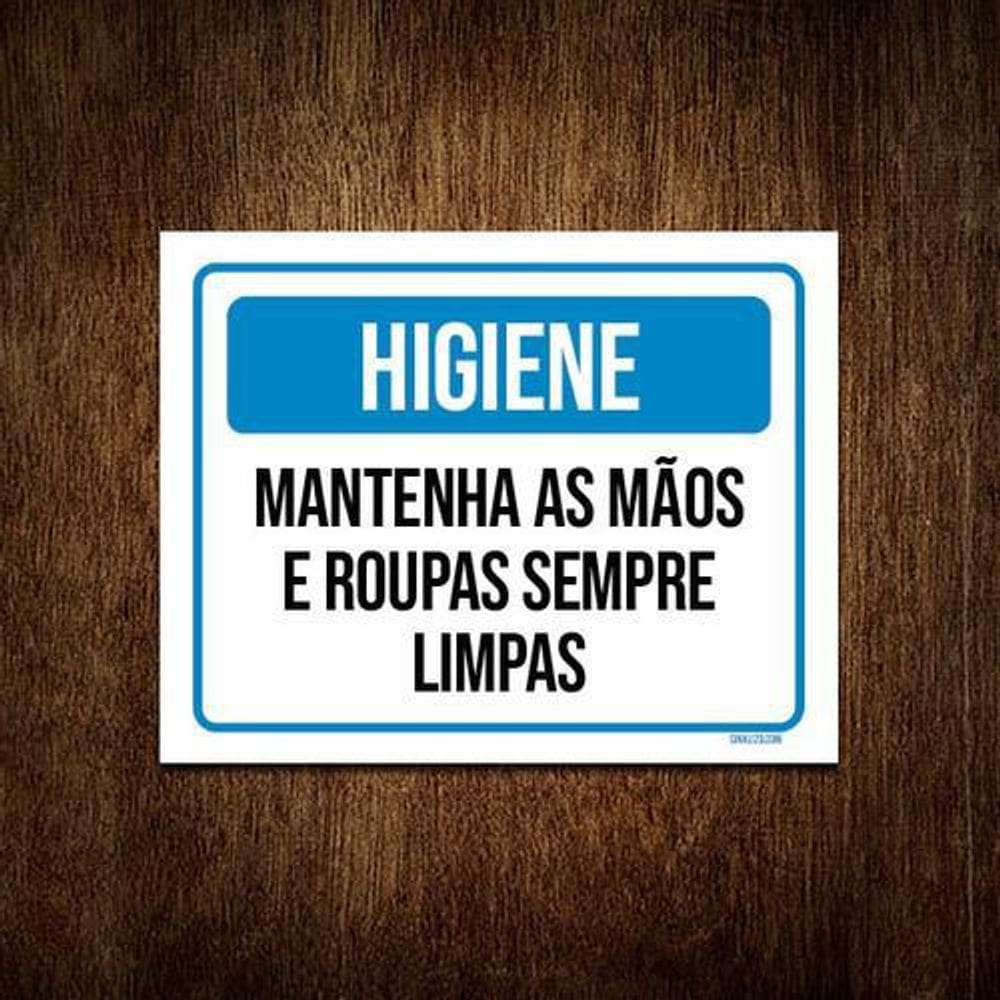Kit 5 Placas Higiene Mantenha Mãos E Roupas Limpas