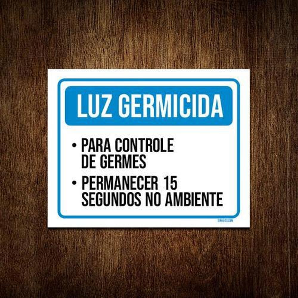 Kit 5 Placas Sinalização Luz Germicida