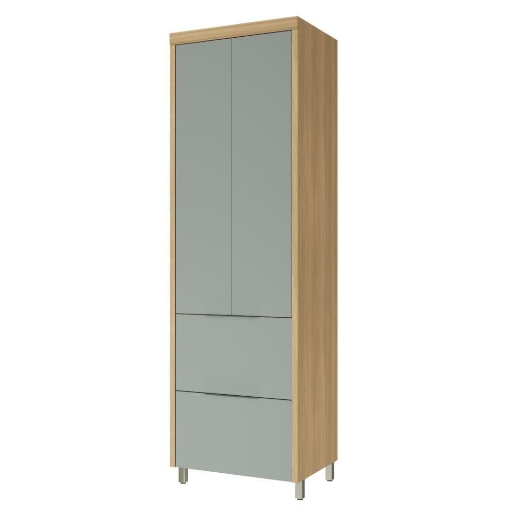 Armário De Cozinha Paneleiro 2 Portas 2 Gavetas 100% Mdf Mariah Nesher Madeirado / Verde