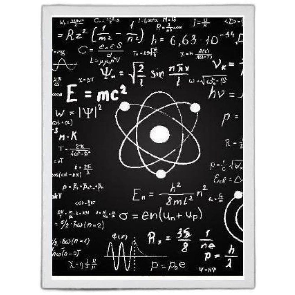 Quadro Decorativo Física Átomo Equação 33X24Cm - Branca
