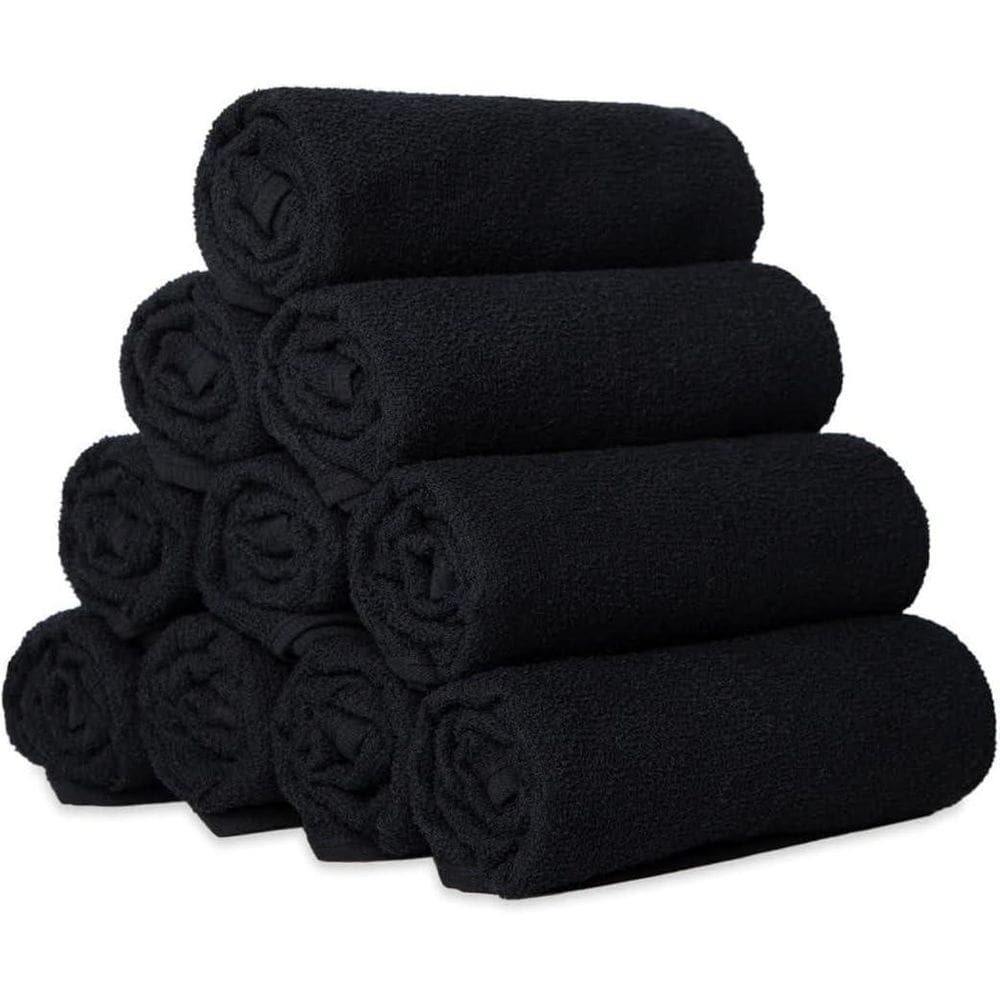 Kit 5 Panos De Prato Liso 40X65Cm Gourmet Cozinha Preto