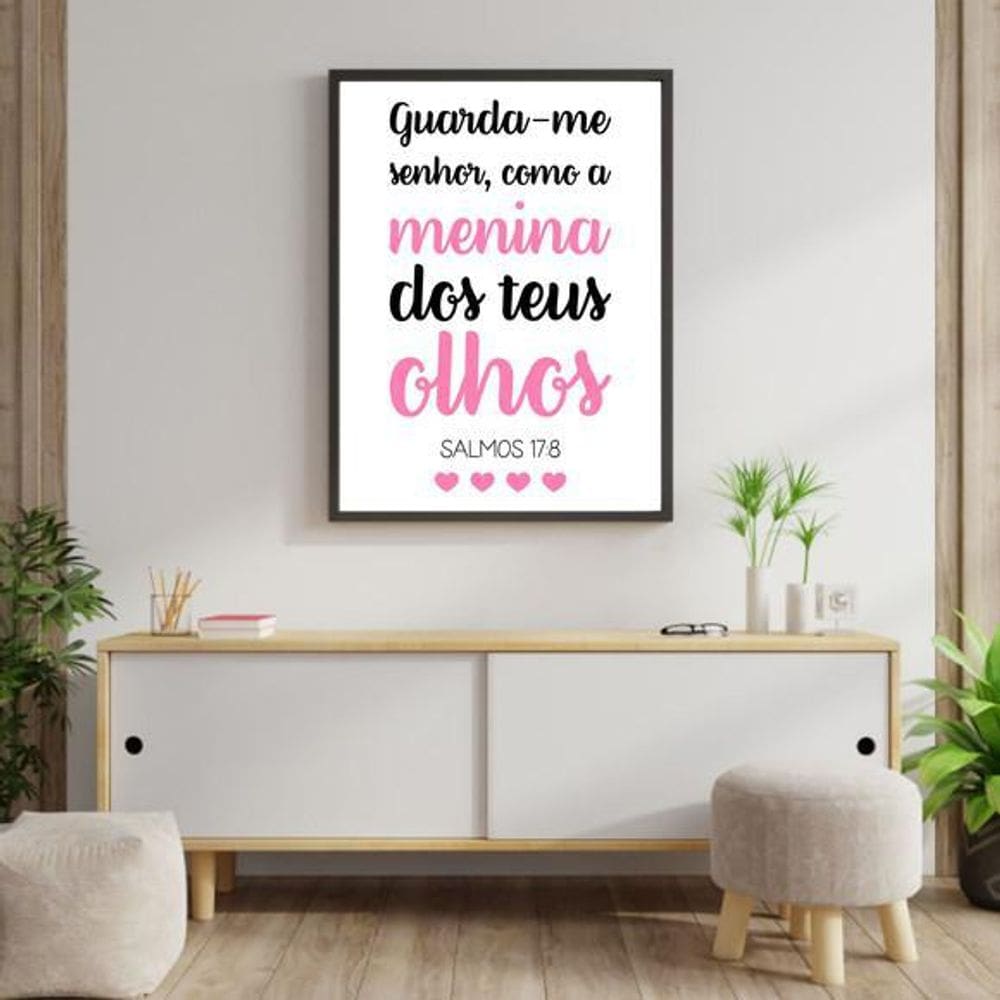 Quadro Decorativo Salmo 17:8 45x34 cm - Quadros On-Line