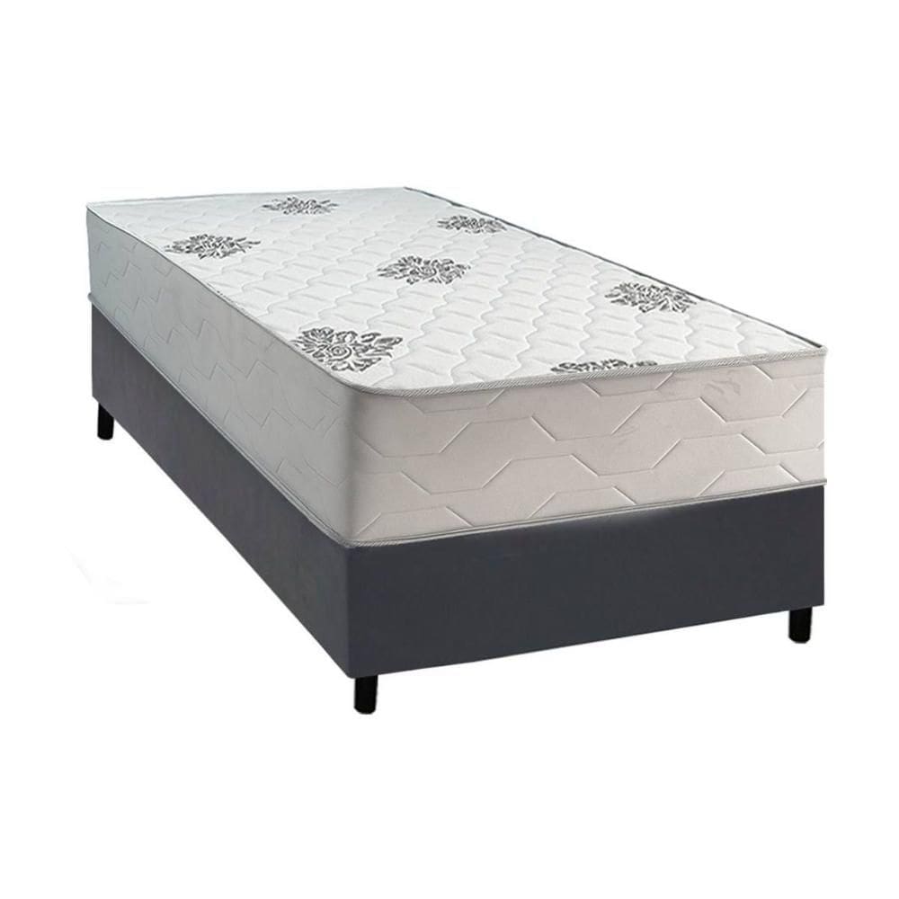 Cama Box Solteiro + Colchão Ortopédico Inovaflex Comfort