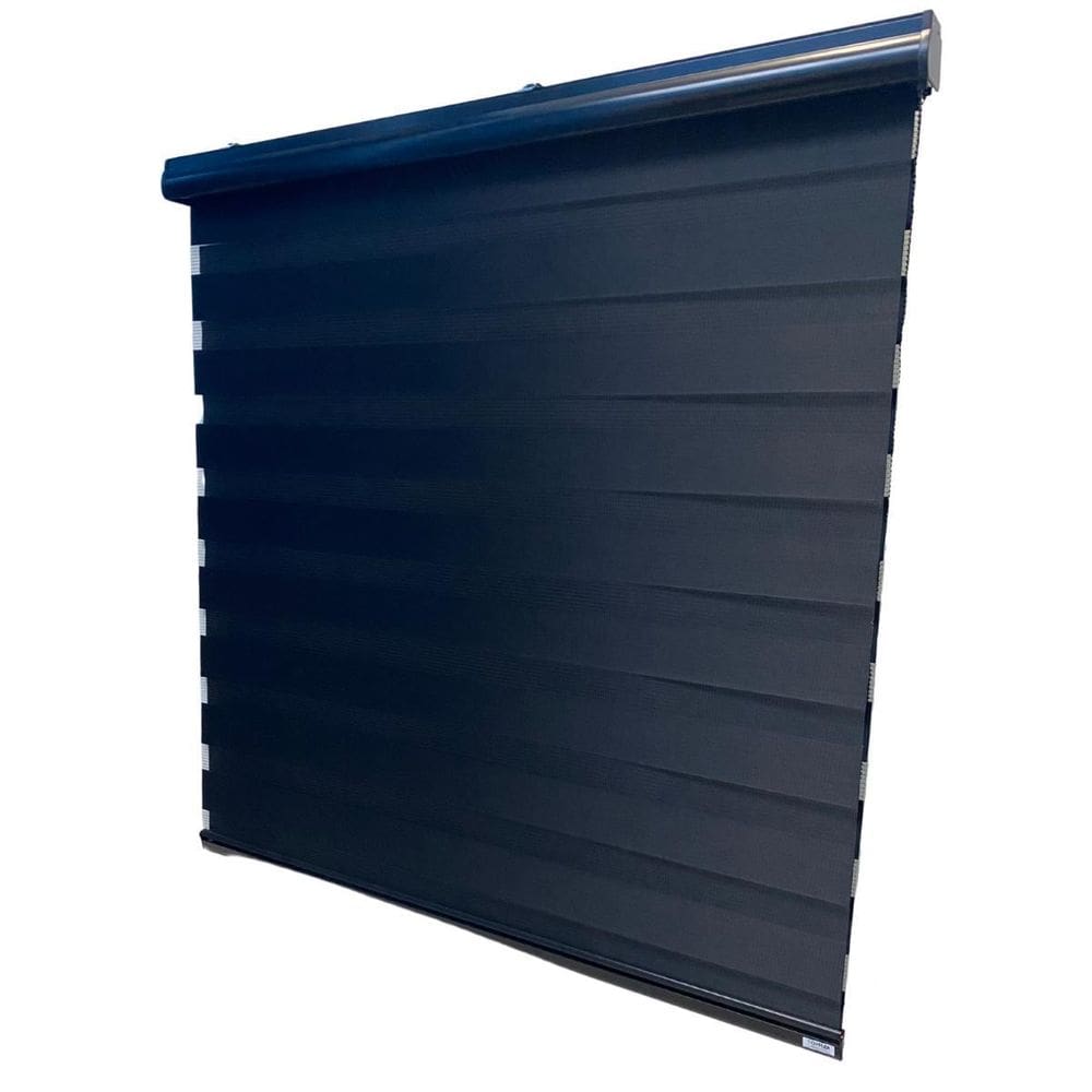 Persiana Rolo Duplo Tecido Zebra Bandô Total Preta 120 L X