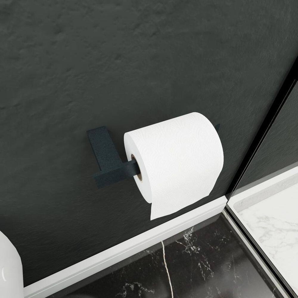 Suporte Porta Papel Higiênico Luxo Preto Fosco Alumínio
