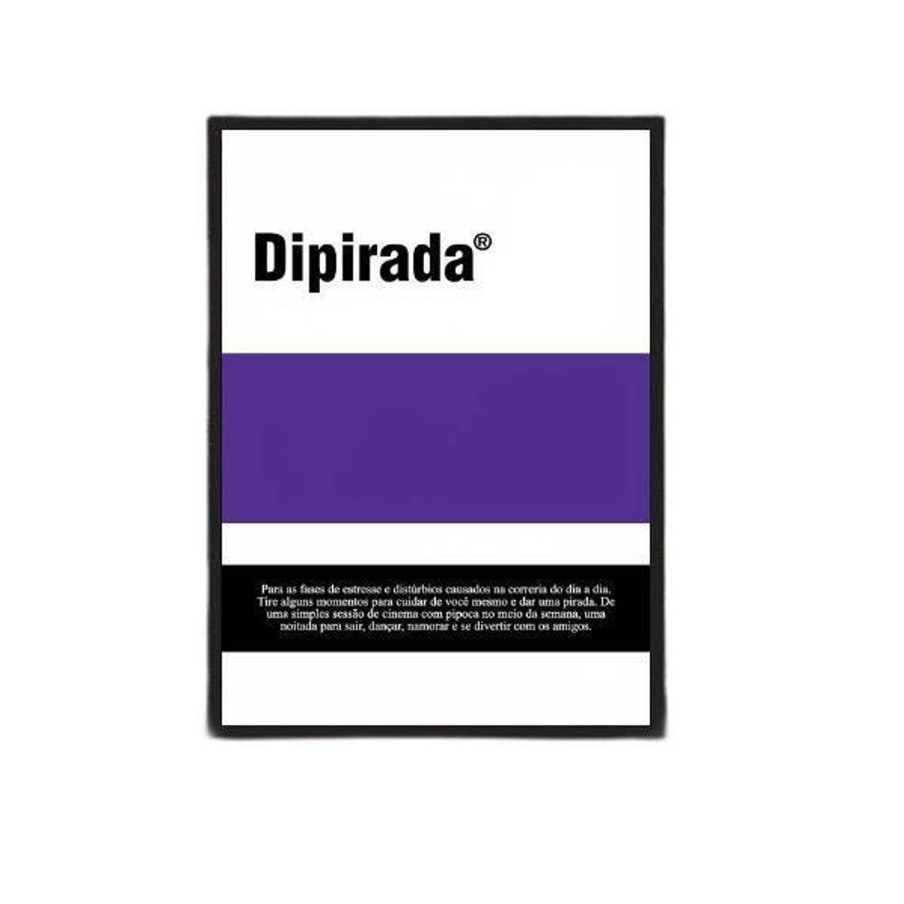 Quadro Decorativo Remédio Dipirada 45X34 C/Vidro - Preta