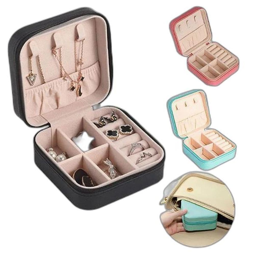 Porta Jóias Viagem Couro Estojo De Maquiagem Portátil -Cores
