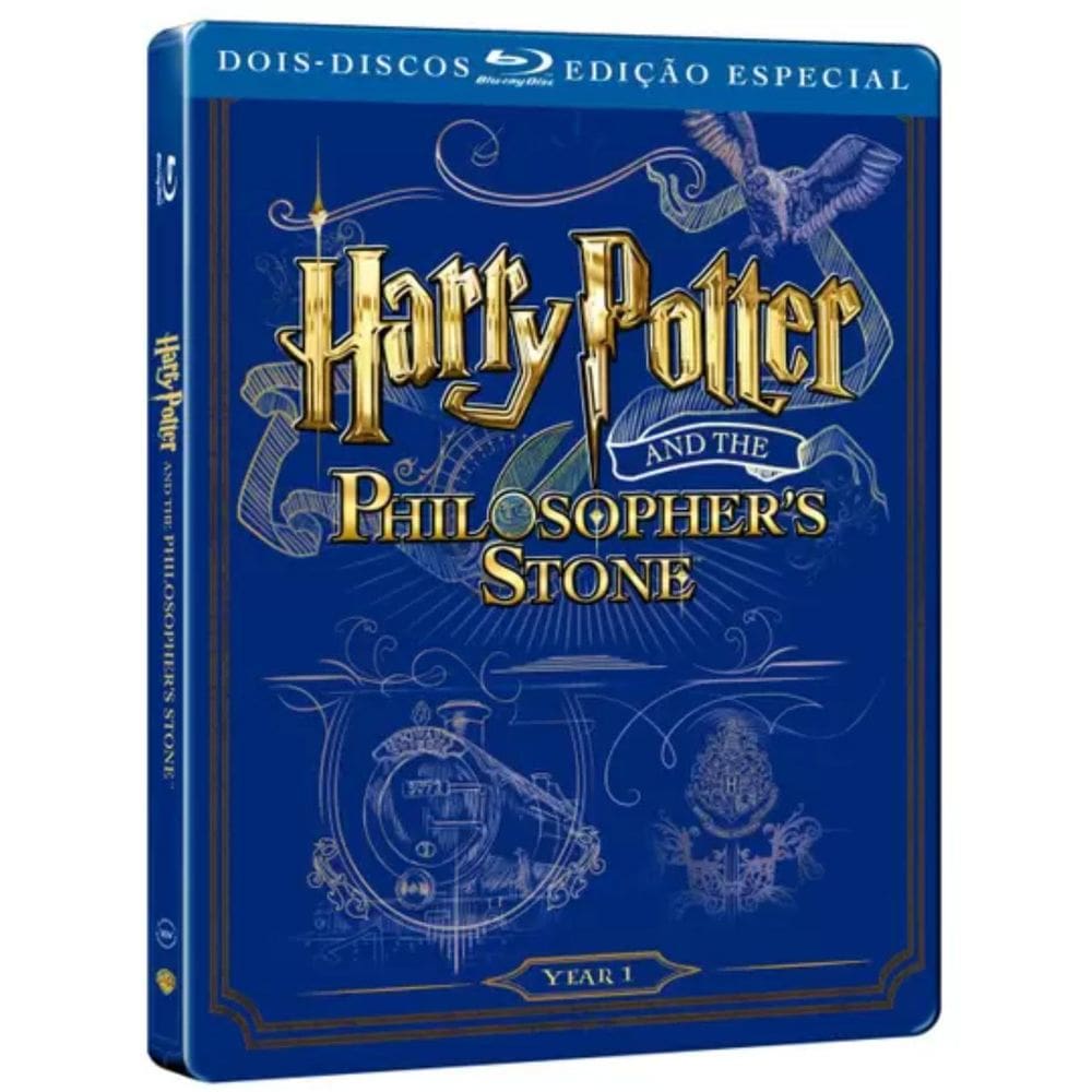Blu-Ray Harry Potter E A Pedra Filosofal - Steelbook - Duplo