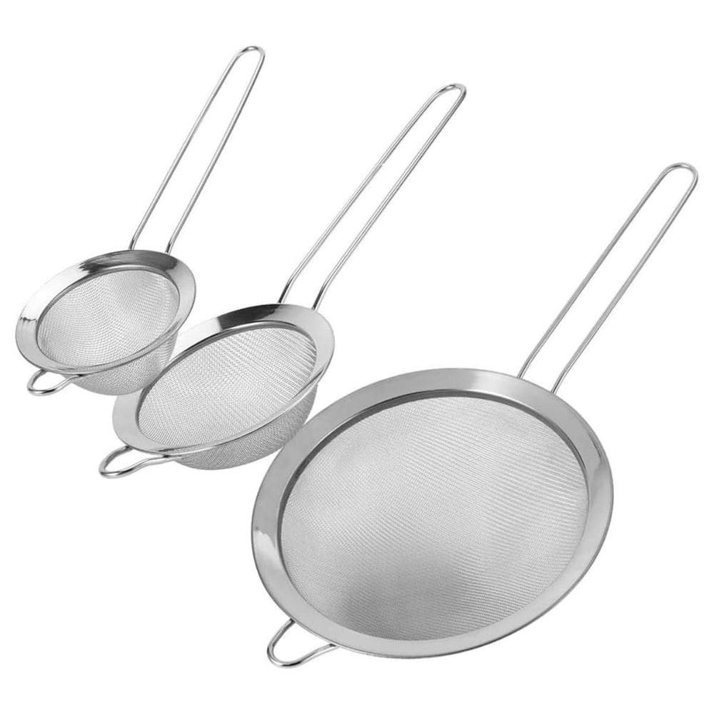 Jogo de Peneiras Inox - 3 Peças - Em Casa Tem