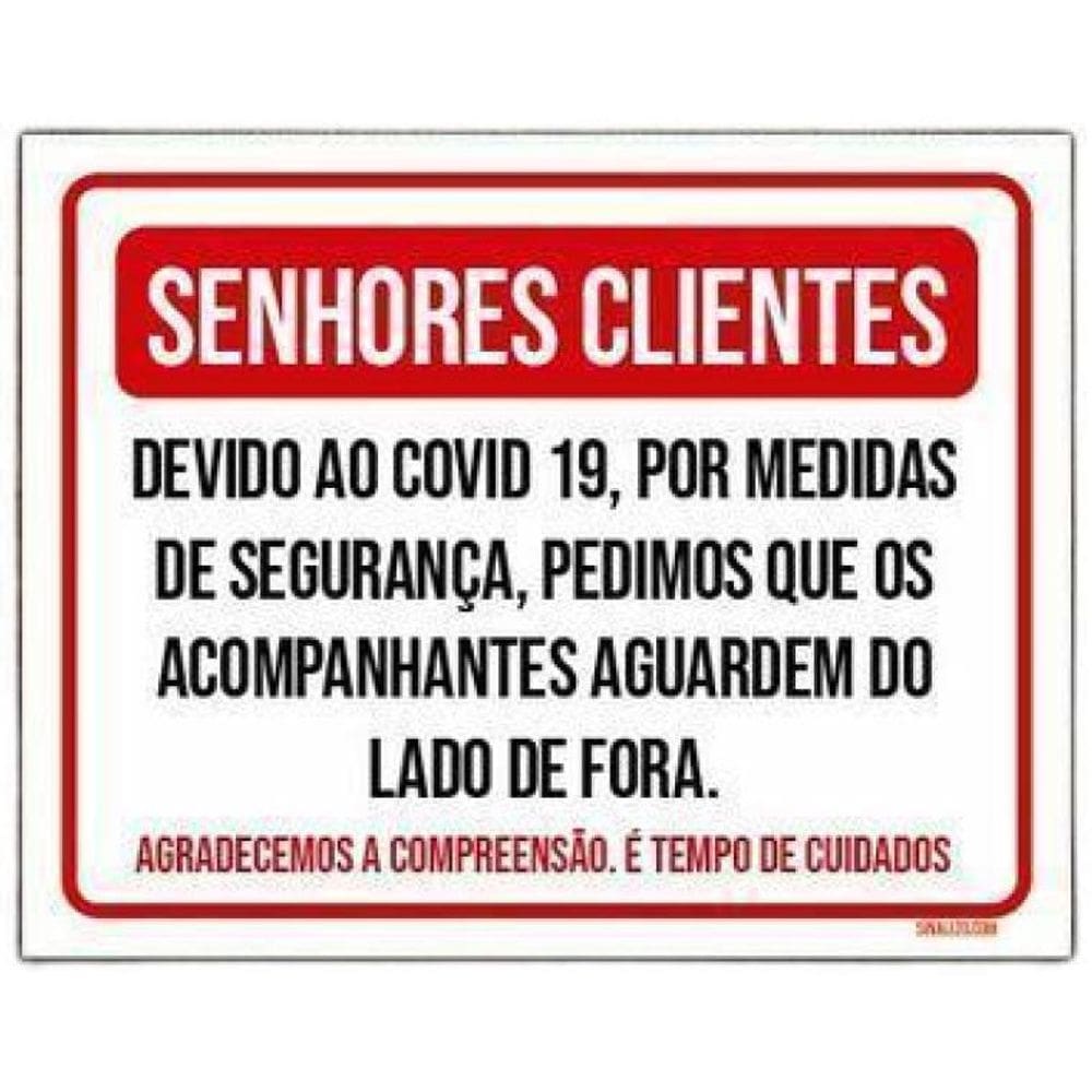 Kit 5 Placas Senhores Clientes Acompanhantes Lado De Fora