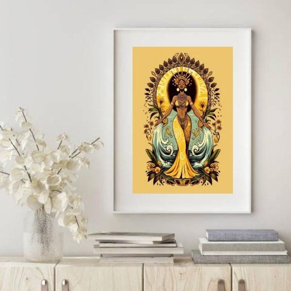 Quadro Oxum Rainha Água Doce - 60X48Cm