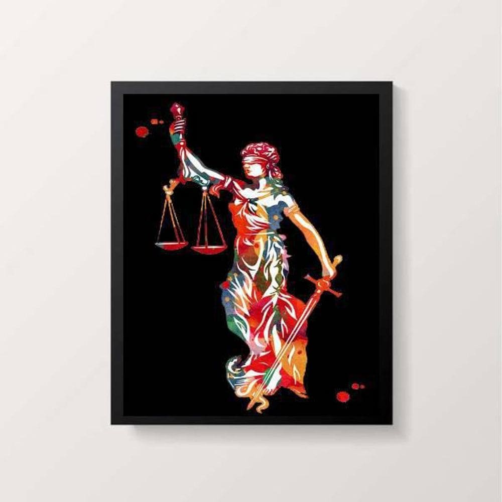 Quadro Decorativo Deusa Da Justiça 45X34Cm