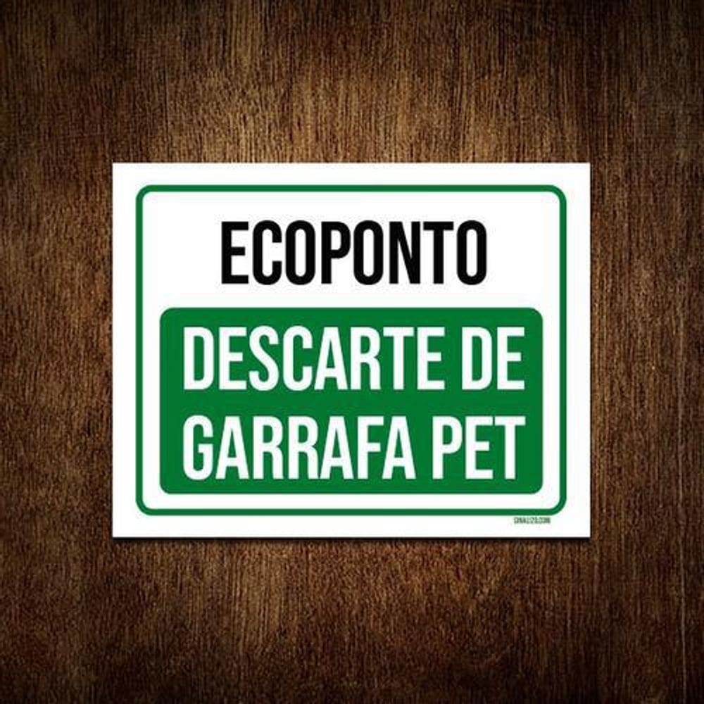 Kit 3 Placas Ecoponto Descarte De Garrafas Pet