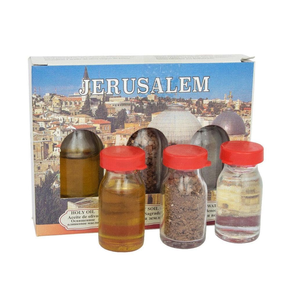 Kit 3 Elementos Terra Santa Jerusalém - Água, Terra, Óleo