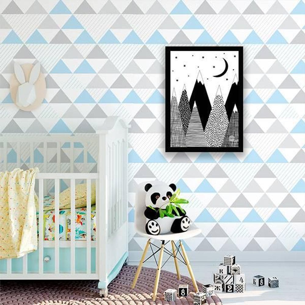 Quadro Montanha Escandinava 24X18Cm - Com Vidro