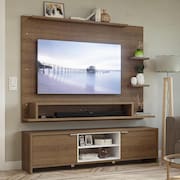 Rack com Painel para TV até 60 Polegadas 180 cm Rustic/Branco Metz Madesa