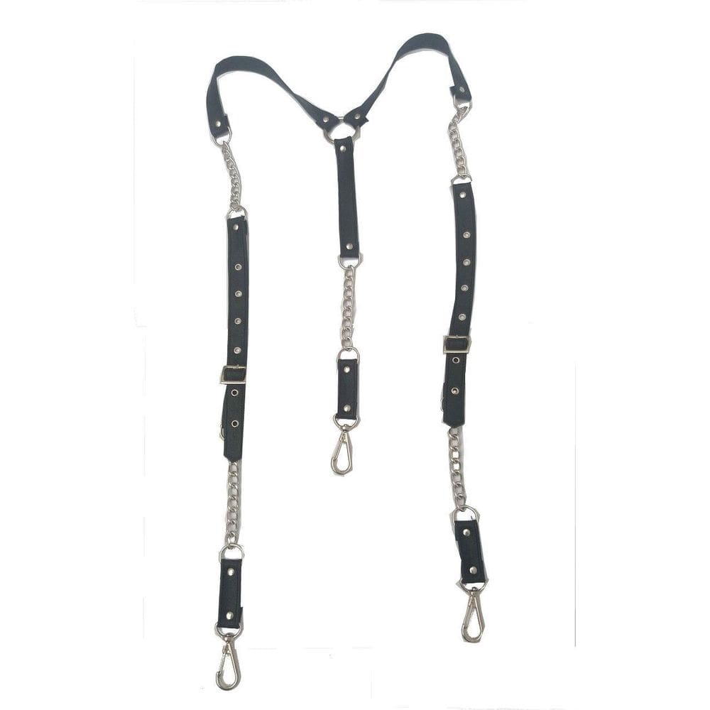 Suspensório Com Correntes Preto Su028 Couro