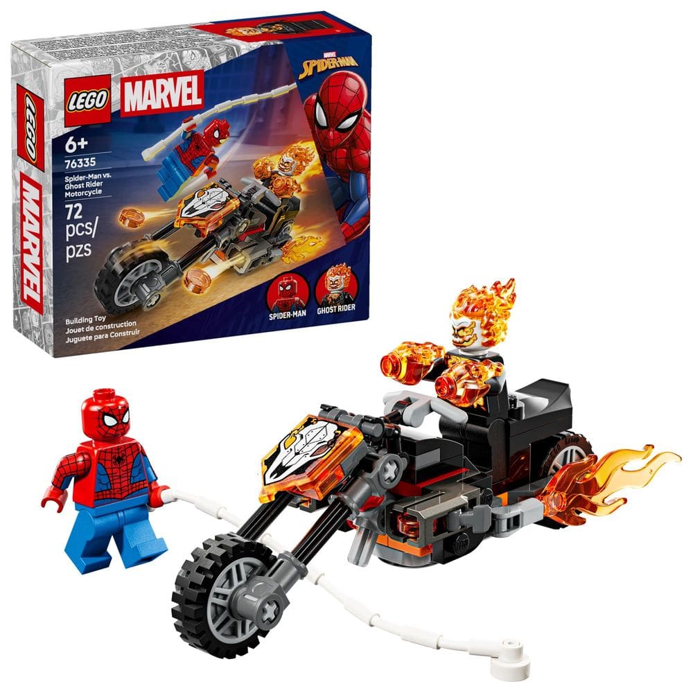 Brinquedo de Montar LEGO Marvel Homem-Aranha vs. Moto do Motoqueiro Fantasma 76335