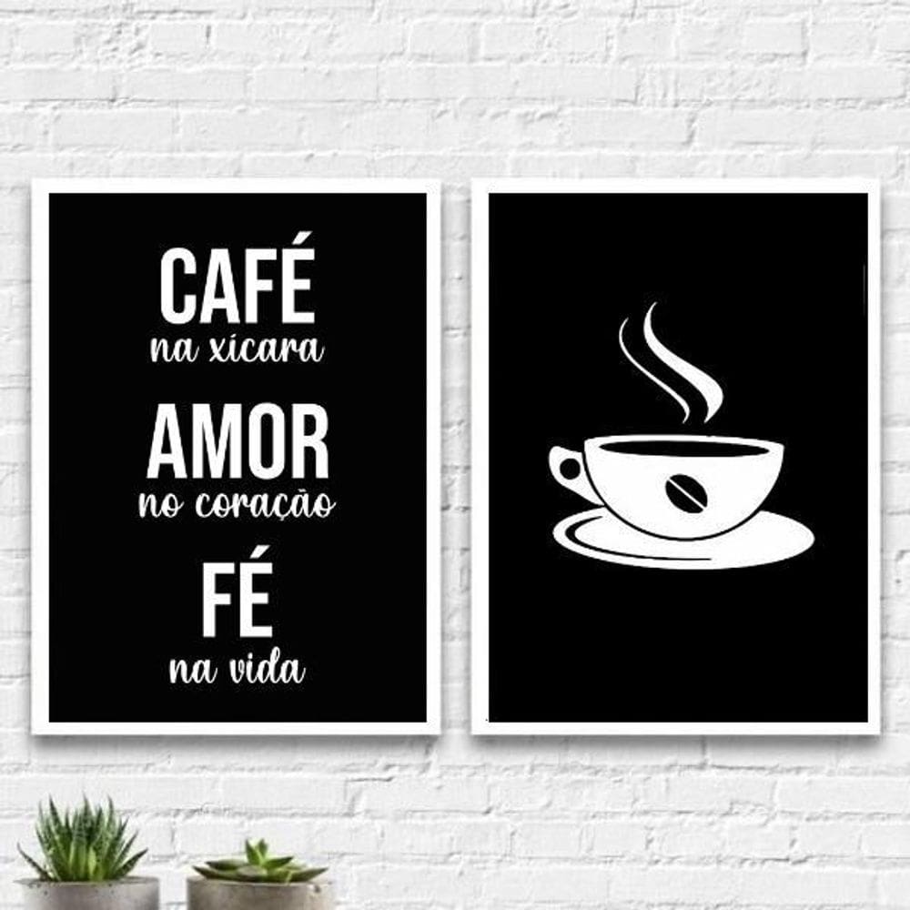 Kit 2 Quadros Decoração Cantinho Do Café 45X34Cm