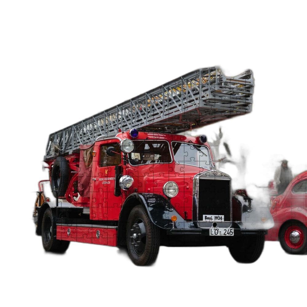 Quebra-Cabeças Educativo Carro De Bombeiros Antigo 60 Peças