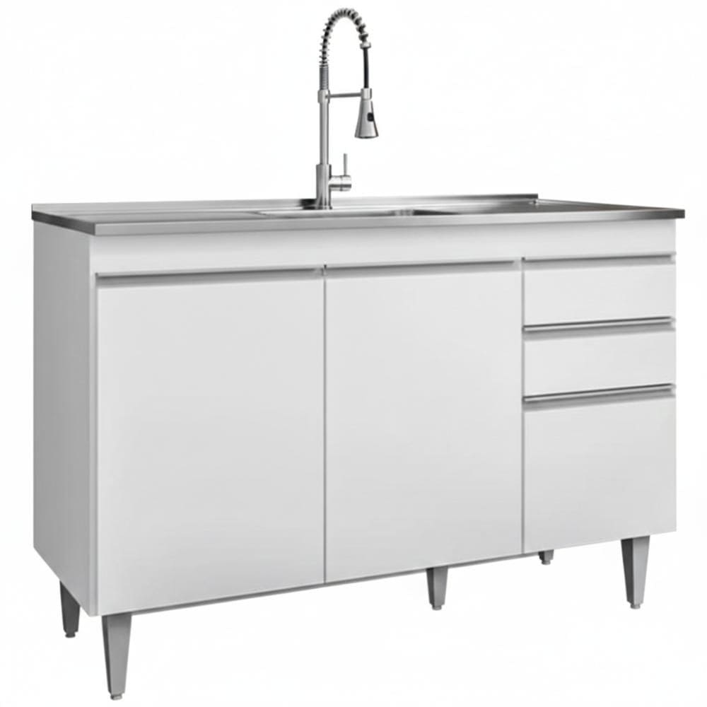 Balcao Pia 3 P  2 G 120 cm Melissa Eratto Moveis