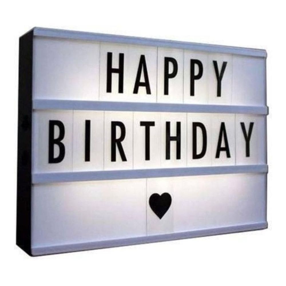 Letreiro Quadro Led Painel Cinema A4 96 Letras