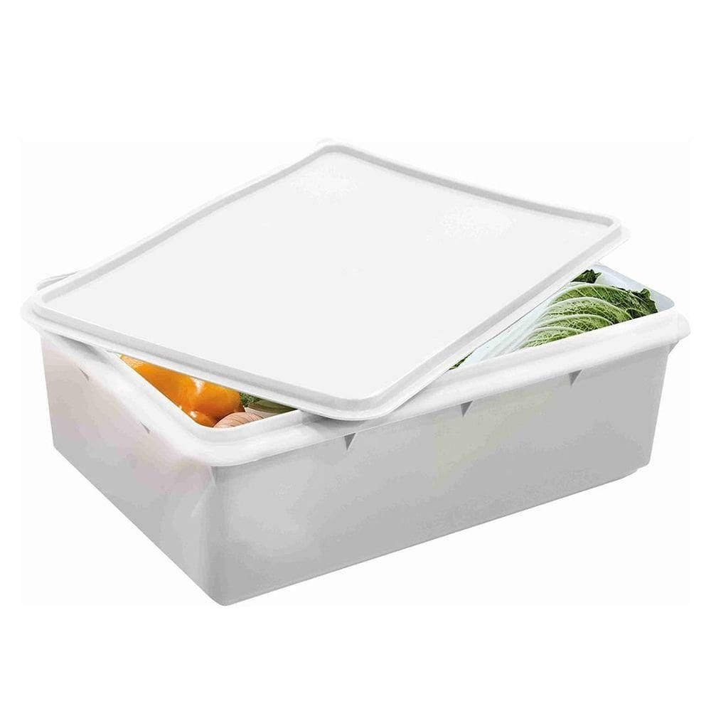 Caixa Plástica Organizadora Empilhável E Hermética Com Tampa 3,5l Plasvale - Branco