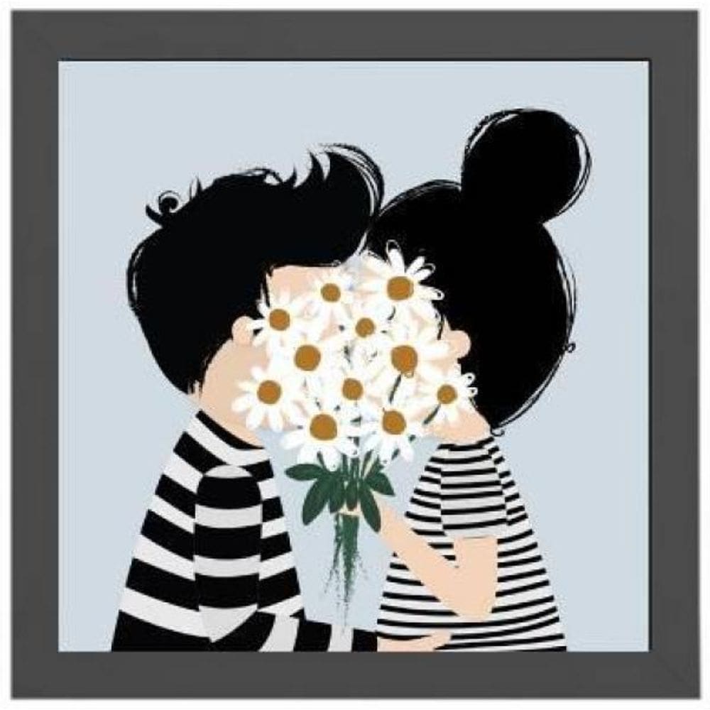 Quadro Decorativo Casal De Namorados 20X20Cm